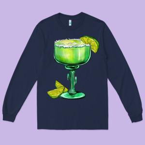 Mexican Margarita Long Sleeve Tee Designed By Adodesignshop
