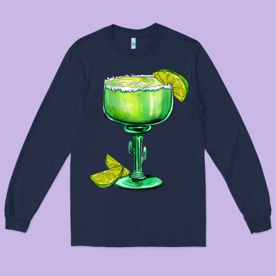 Mexican Margarita Long Sleeve Tee Designed By Adodesignshop