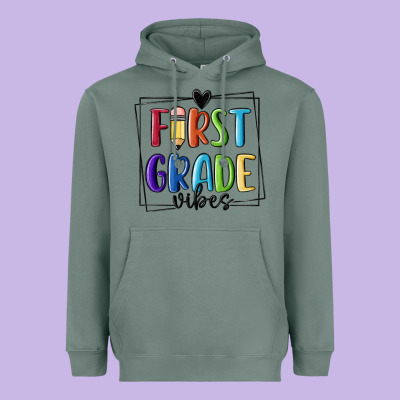 1st Grade Vibes Heavyweight Hoodie Designed By Maliassmallbusiness