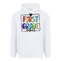 White 1st grade vibes Heavyweight Hoodie - MaliasSmallBusiness