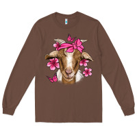 Chestnut pink floral bandana goat Long Sleeve Tee - Jasminsmagicworld
