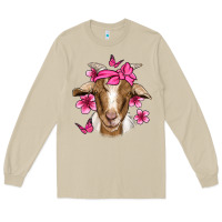 Mushroom pink floral bandana goat Long Sleeve Tee - Jasminsmagicworld
