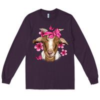 Plum pink floral bandana goat Long Sleeve Tee - Jasminsmagicworld