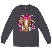 Smoke pink floral bandana goat Long Sleeve Tee - Jasminsmagicworld