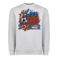 Heather Grey live love soccer Heavyweight Sweatshirt - HRA Design Shop