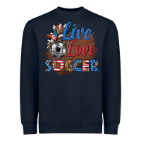 Navy live love soccer Heavyweight Sweatshirt - HRA Design Shop