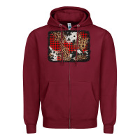 Burgundy distressed cowhide leopard christmas background Zipper Hoodie - Jasminsmagicworld