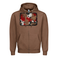 Chestnut distressed cowhide leopard christmas background Zipper Hoodie - Jasminsmagicworld