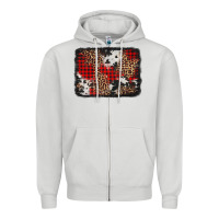 Dove Grey distressed cowhide leopard christmas background Zipper Hoodie - Jasminsmagicworld