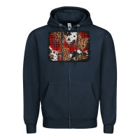 Navy distressed cowhide leopard christmas background Zipper Hoodie - Jasminsmagicworld