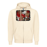 Sandshell distressed cowhide leopard christmas background Zipper Hoodie - Jasminsmagicworld
