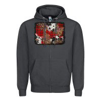 Smoke distressed cowhide leopard christmas background Zipper Hoodie - Jasminsmagicworld