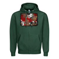 Sports Green distressed cowhide leopard christmas background Zipper Hoodie - Jasminsmagicworld