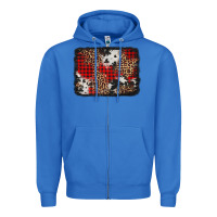 True Royal distressed cowhide leopard christmas background Zipper Hoodie - Jasminsmagicworld