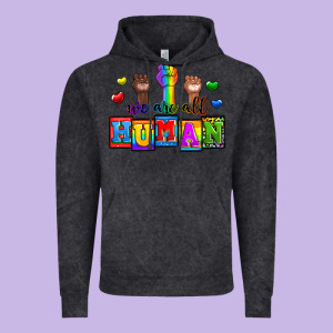 We Are All Human Vintage Hoodie Designed By Zillion Design Studio