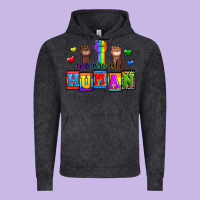 We Are All Human Vintage Hoodie Designed By Zillion Design Studio