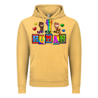 Vintage Mustard we are all human Vintage Hoodie - Zillion Design Studio