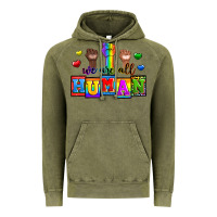 Vintage Olive we are all human Vintage Hoodie - Zillion Design Studio