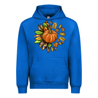 Cobalt Fall Sunflower with Pumpkin Urban Hoodie - texasbilliewilder