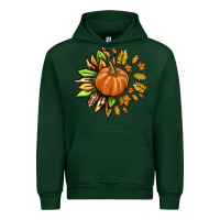 Forest Green Fall Sunflower with Pumpkin Urban Hoodie - texasbilliewilder