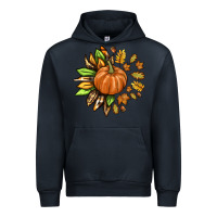 Navy Fall Sunflower with Pumpkin Urban Hoodie - texasbilliewilder