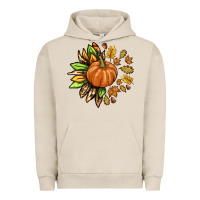 Pigment French Oak Fall Sunflower with Pumpkin Urban Hoodie - texasbilliewilder