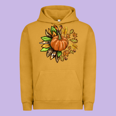 Fall Sunflower With Pumpkin Urban Hoodie Designed By Texasbilliewilder