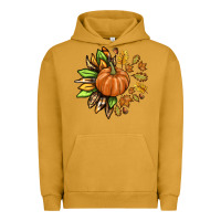 Pigment Peanut Butter Fall Sunflower with Pumpkin Urban Hoodie - texasbilliewilder