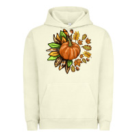 Pigment Pistachio Fall Sunflower with Pumpkin Urban Hoodie - texasbilliewilder