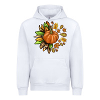 White Fall Sunflower with Pumpkin Urban Hoodie - texasbilliewilder