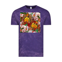 Cloud Purple christmas pig  tartan with  hay and christmas ligh Vintage Tee - FaDigitalArtStudio