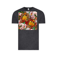 Vintage Black christmas pig  tartan with  hay and christmas ligh Vintage Tee - FaDigitalArtStudio