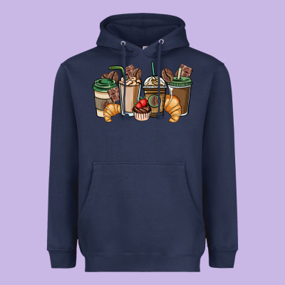 Coffee Coffee Cups Heavyweight Hoodie Designed By Nancycooperartshop