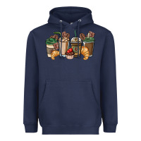 Navy coffee coffee cups Heavyweight Hoodie - NancyCooperArtShop