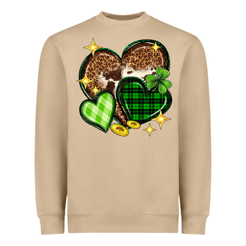 St. Patrick's Day Hearts Heavyweight Sweatshirt by Neo Western | Teevron