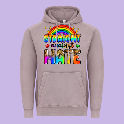 Straight Against Hate Vintage Hoodie Designed By Zillion Design Studio