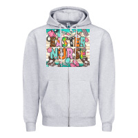 Heather Grey easter nurse Zipper Hoodie - NancyCooperArtShop