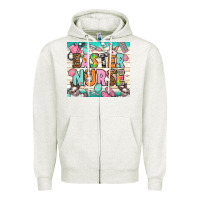 Oatmeal Heather easter nurse Zipper Hoodie - NancyCooperArtShop