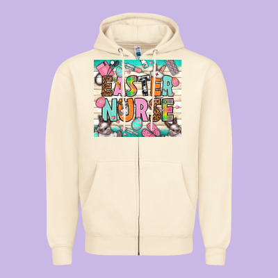 Easter Nurse Zipper Hoodie Designed By Nancycooperartshop