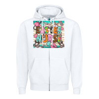 White easter nurse Zipper Hoodie - NancyCooperArtShop