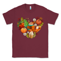 Burgundy pumpkin and latte with fall Classic Tee - AdoDesignShop
