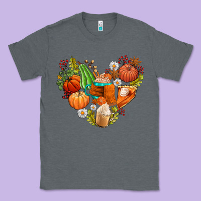 Pumpkin And Latte With Fall Classic Tee Designed By Adodesignshop