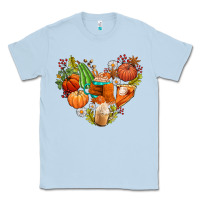 Dusty Blue pumpkin and latte with fall Classic Tee - AdoDesignShop
