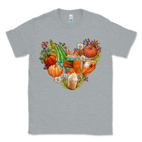Heather Grey pumpkin and latte with fall Classic Tee - AdoDesignShop