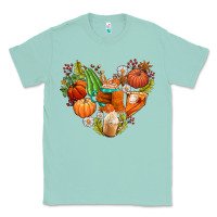 Seafoam pumpkin and latte with fall Classic Tee - AdoDesignShop
