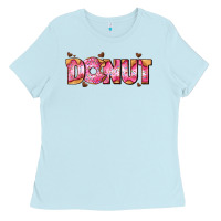 Baby Blue donut with donut and hearts Ladies Tee - AdoDesignShop