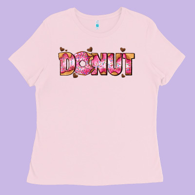 Donut With Donut And Hearts Ladies Tee Designed By Adodesignshop