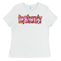 White donut with donut and hearts Ladies Tee - AdoDesignShop