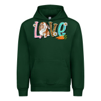 Forest Green Love Easter Rabbit Urban Hoodie - NancyCooperArtShop