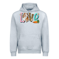 Heather Grey Love Easter Rabbit Urban Hoodie - NancyCooperArtShop